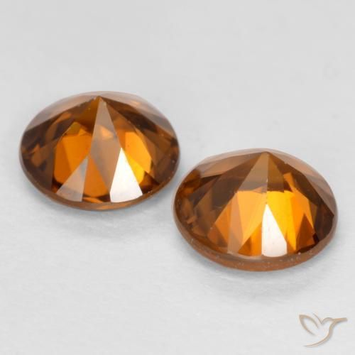 Achetez naturel 2,28ct orange zircon gems, coupe roude, en provenance cambodge chez gemselect. en stock, livraison internationale!