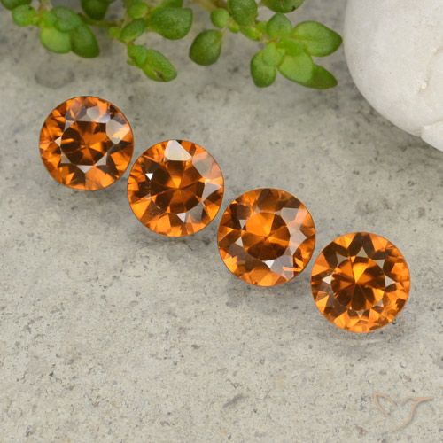 4.30ctw Naturel Orange moyen-foncé Zircon, Tour, VVS-VS