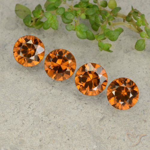 4.31ctw Naturel Orange foncé Zircon, Tour, VVS-VS
