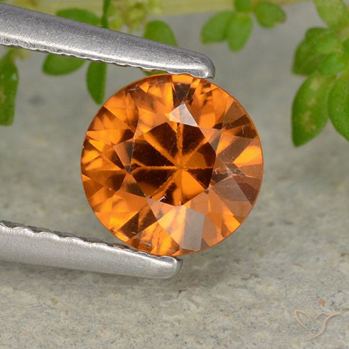 1.13ct Naturel Orange moyen-foncé Zircon, Tour, VVS-VS