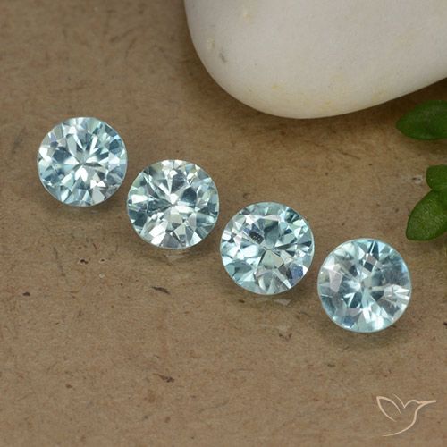 1.85ctw Naturel Bleu clair Zircon, Tour, VVS-VS