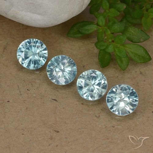 1.71ctw Naturel Bleu clair Zircon, Tour, VVS-VS