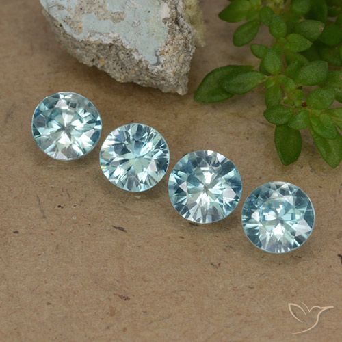 1.78ctw Naturel Bleu clair Zircon, Tour, VVS-VS