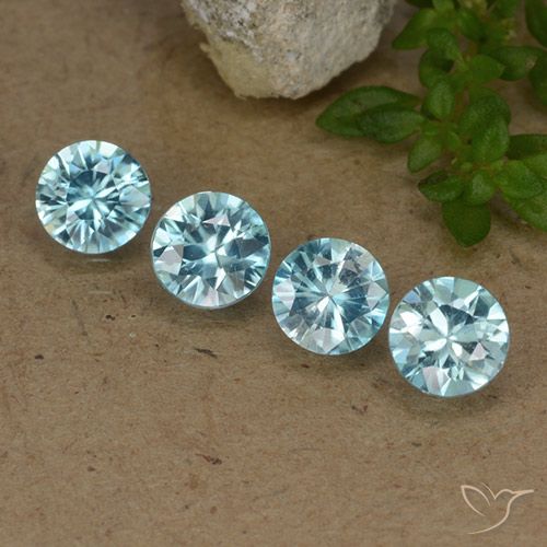 2.06ctw Naturel Bleu clair Zircon, Tour, VVS-VS