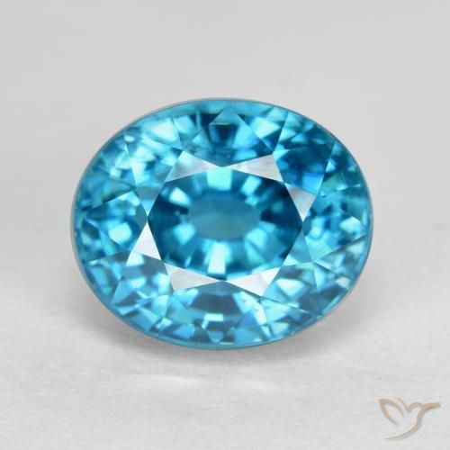 5.74ct Naturel Bleu électrique Zircon, ovale, VVS