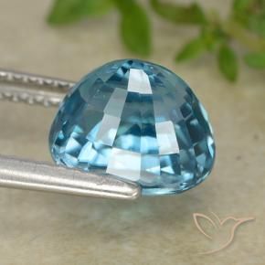 Zircon Bleu moyen naturelle ovale, 5.29 ct, VVS