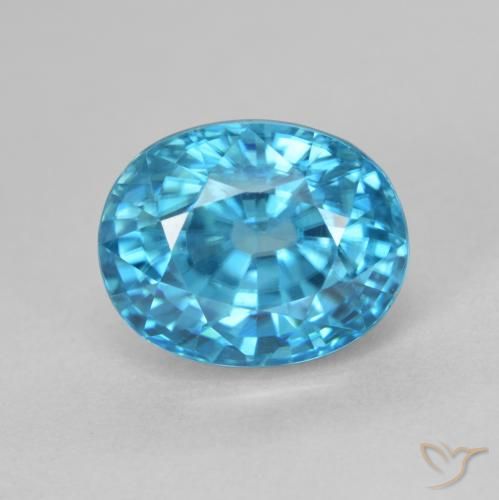 5.24ct Naturel Bleu azur électrique Zircon, ovale, VVS