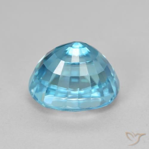 Zircon Bleu azur électrique naturelle ovale, 5.24 ct, VVS