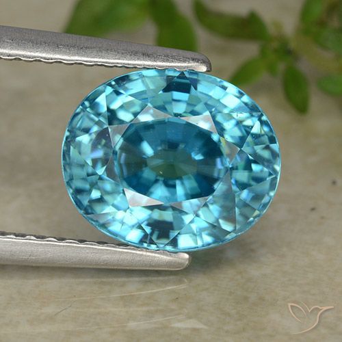 4.76ct Naturel Bleu électrique Zircon, ovale, VVS