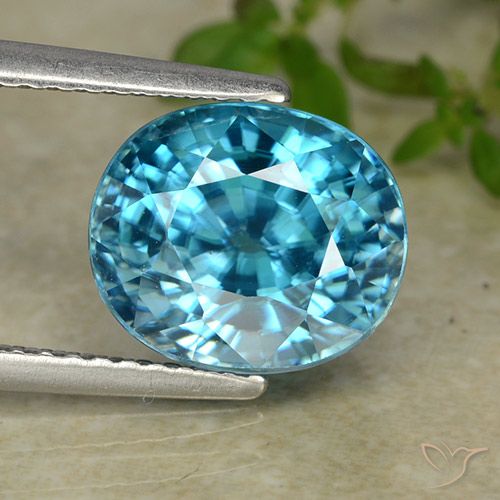 5.86ct Naturel Bleu azur électrique Zircon, ovale, VVS