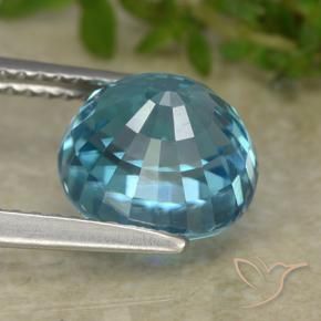 Zircon Bleu naturelle ovale, 5.47 ct, VVS