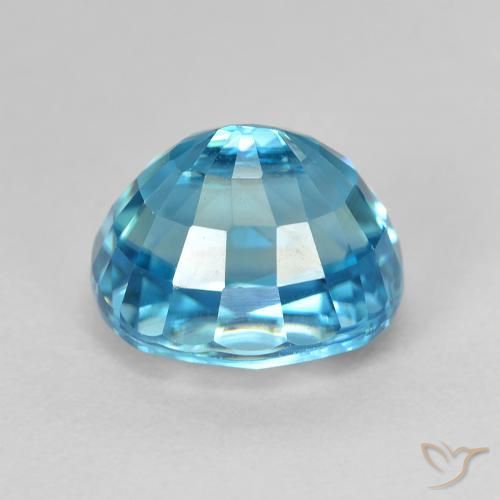 Zircon Bleu moyen naturelle ovale, 5.88 ct, VVS