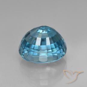 Zircon Bleu aquatique argent intense naturelle ovale, 5.07 ct, VVS