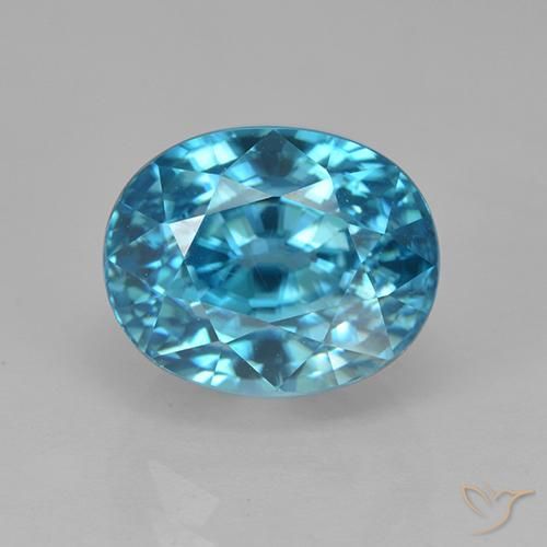 5.86ct Naturel Bleu azur électrique Zircon, ovale, VVS