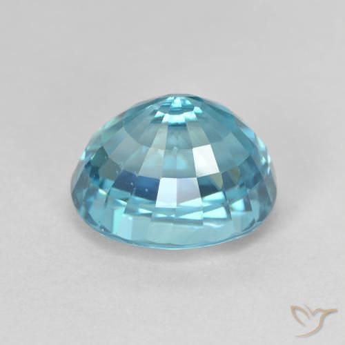 Zircon Bleu verdâtre naturelle ovale, 4.98 ct, VVS