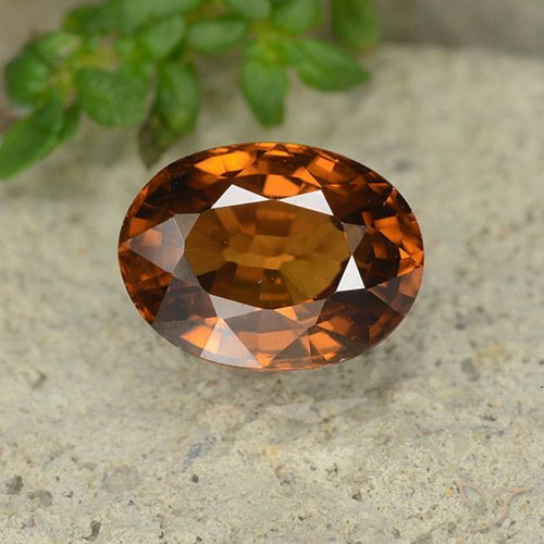 1.79ct Naturel Orange foncé Zircon, ovale, VVS-VS