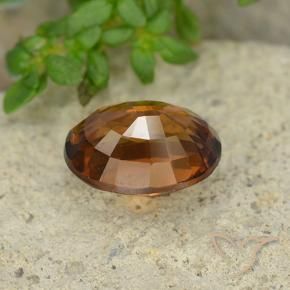 Zircon Orange foncé naturelle ovale, 1.79 ct, VVS-VS