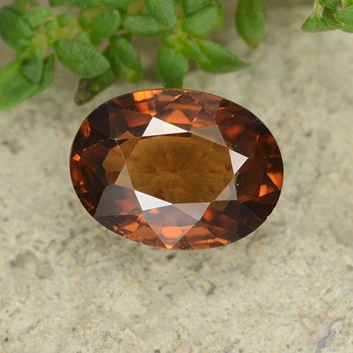 1.69ct Naturel Orange moyen-foncé Zircon, ovale, VS