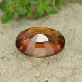 Zircon Orange moyen-foncé naturelle ovale, 1.69 ct, VS