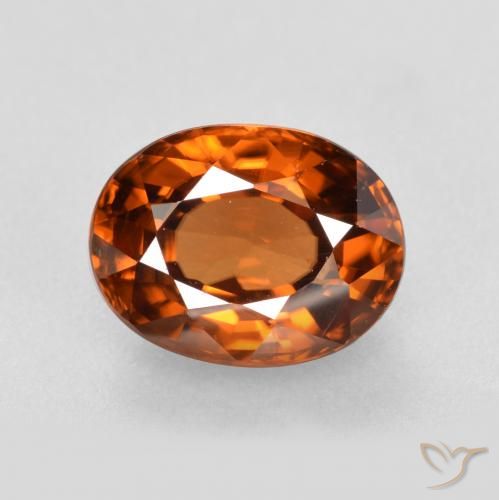 2.16ct Naturel Orange foncé Zircon, ovale, VVS-VS