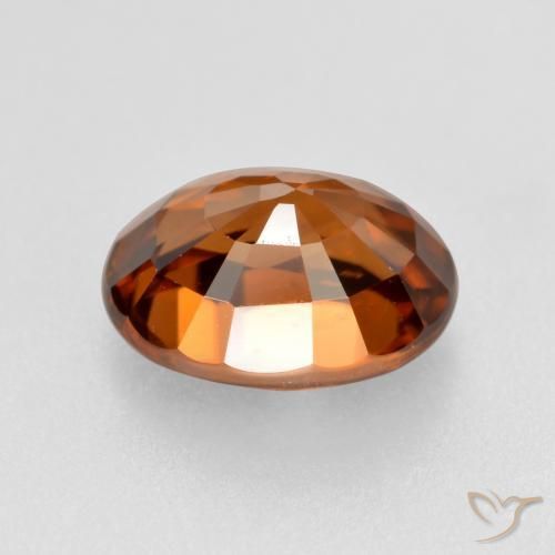 Zircon Orange foncé naturelle ovale, 2.16 ct, VVS-VS
