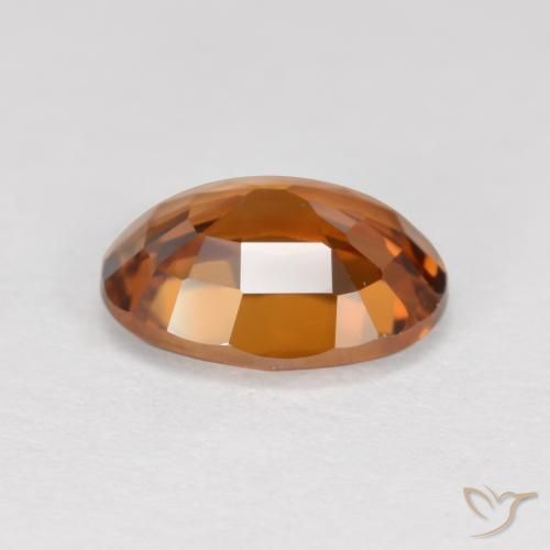 Zircon Orange moyen-foncé naturelle ovale, 1.98 ct, VVS-VS