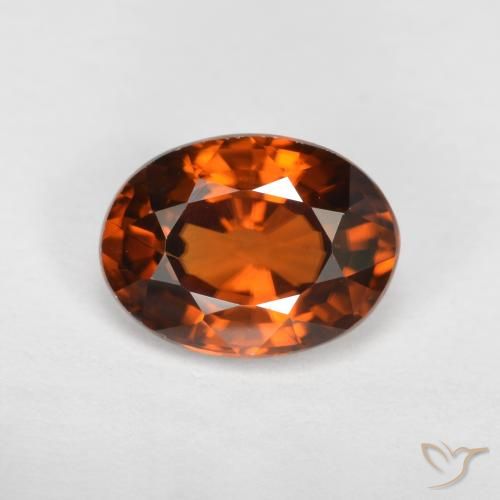 1.75ct Naturel Orange foncé Zircon, ovale, VVS-VS