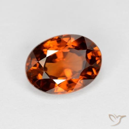 Zircon Orange foncé naturelle ovale, 1.75 ct, VVS-VS
