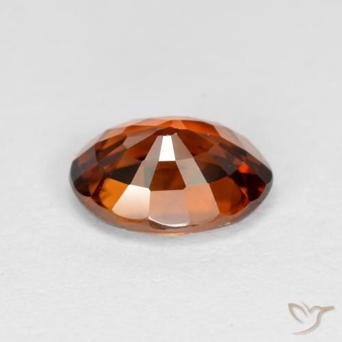 Zircon Orange foncé naturelle ovale, 1.75 ct, VVS-VS