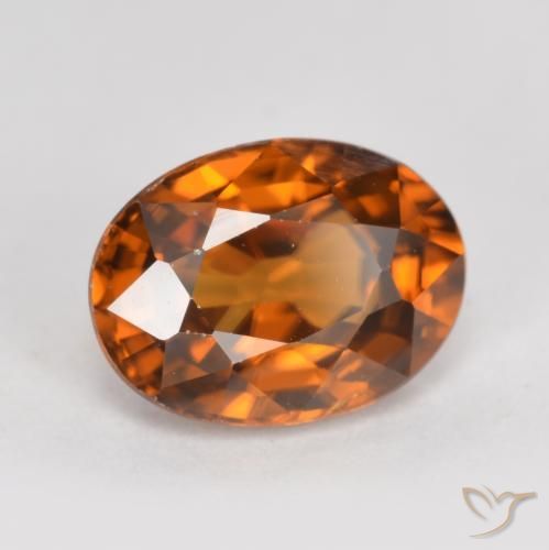 Zircon Orange foncé naturelle ovale, 1.99 ct, VVS