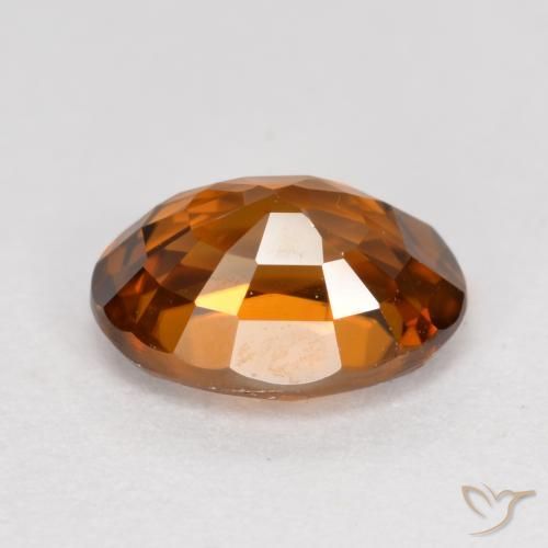 Zircon Orange foncé naturelle ovale, 1.99 ct, VVS
