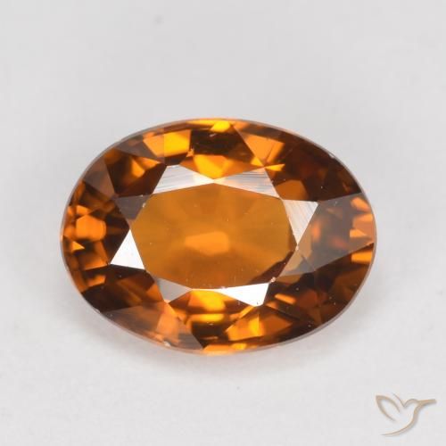 1.62ct Naturel Orange brunâtre foncé Zircon, ovale, VVS