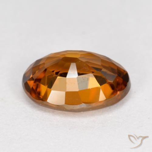 Zircon Orange brunâtre foncé naturelle ovale, 1.62 ct, VVS