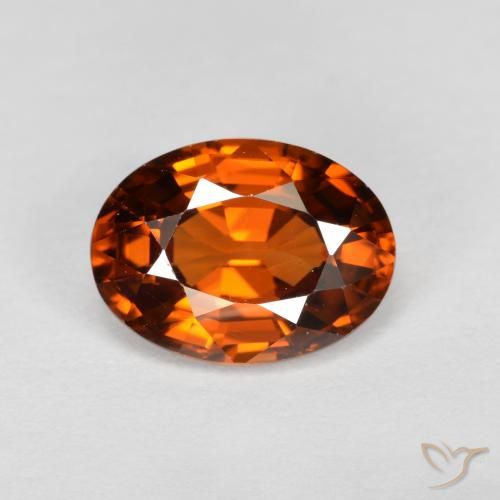 1.74ct Naturel Orange foncé Zircon, ovale, VVS
