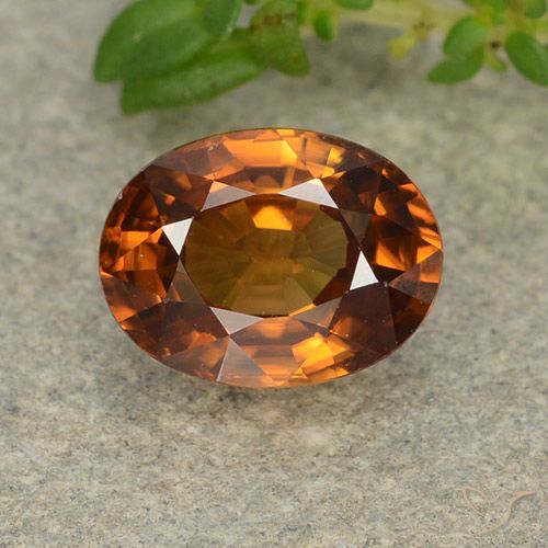 2.00ct Naturel Orange moyen-foncé Zircon, ovale, VVS-VS