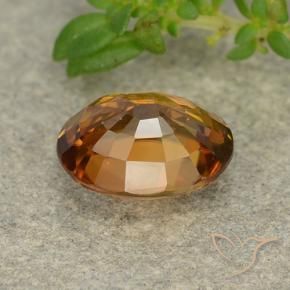 Zircon Orange moyen-foncé naturelle ovale, 2.00 ct, VVS-VS