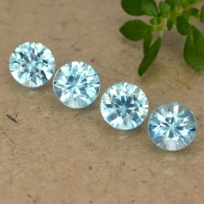 Achetez naturel 2.11ct Bleu ciel Zircon gems, Coupe roude, En provenance Cambodge chez GemSelect. En stock, livraison internationale!