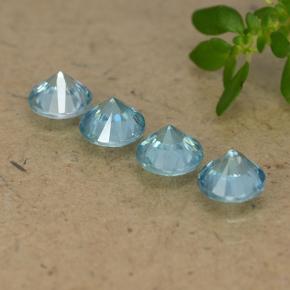 Achetez naturel 2.11ct Bleu ciel Zircon gems, Coupe roude, En provenance Cambodge chez GemSelect. En stock, livraison internationale!