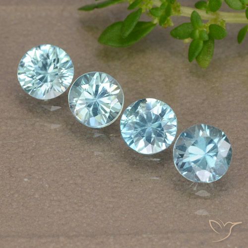 1.85ctw Naturel Bleu bébé Zircon, Tour, VVS-VS