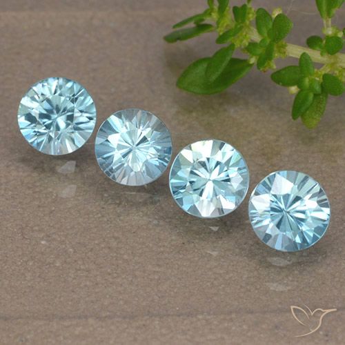 2.17ctw Naturel Bleu bébé Zircon, Tour, VVS