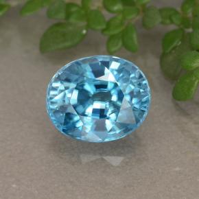 Zircon Bleu naturelle Coupe ovale, 2.22 ct, VVS