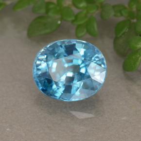 Zircon Bleu naturelle Coupe ovale, 2.22 ct, VVS