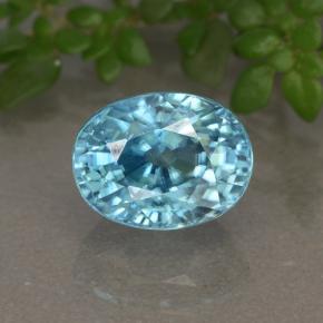 Zircon bleue naturelle coupe ovale, 2,81 ct, VVS