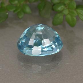 Zircon bleue naturelle coupe ovale, 2,81 ct, VVS