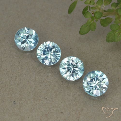 2.03ctw Naturel Bleu clair Zircon, Tour, VVS