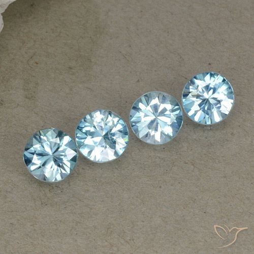 2.20ctw Naturel Bleu clair Zircon, Tour, VVS-VS