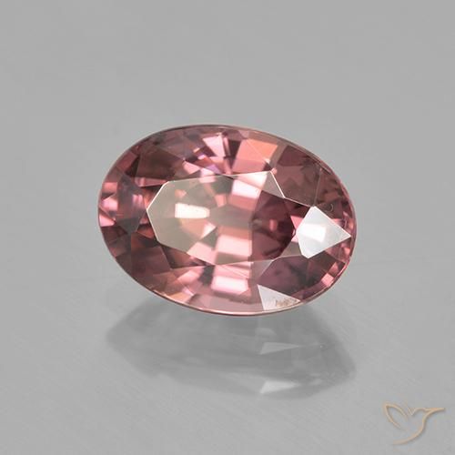 Zircon Rouge moyen naturelle ovale, 2.85 ct, VVS-VS