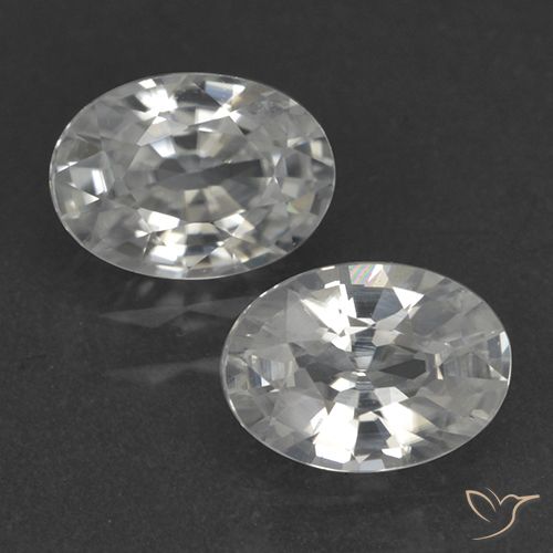 2.34ctw Naturel Blanc clair Zircon, ovale, VVS-VS