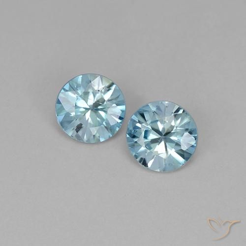1.00ctw Naturel Bleu clair Zircon, Tour, VVS-VS