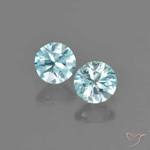 0.99ctw Naturel Bleu clair Zircon, Tour, VVS-VS